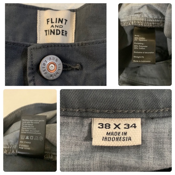 FLINT AND TINDER Straight Fit Jeans, Washed Gray Sz. 38 x 34/EUC - Picture 15 of 15